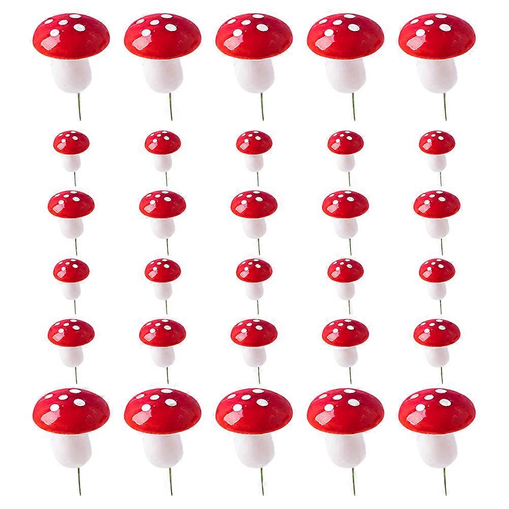 Mushroom Cake Pick 30Pcs Red Foam DIY Cake Pick and Safe for Decoration