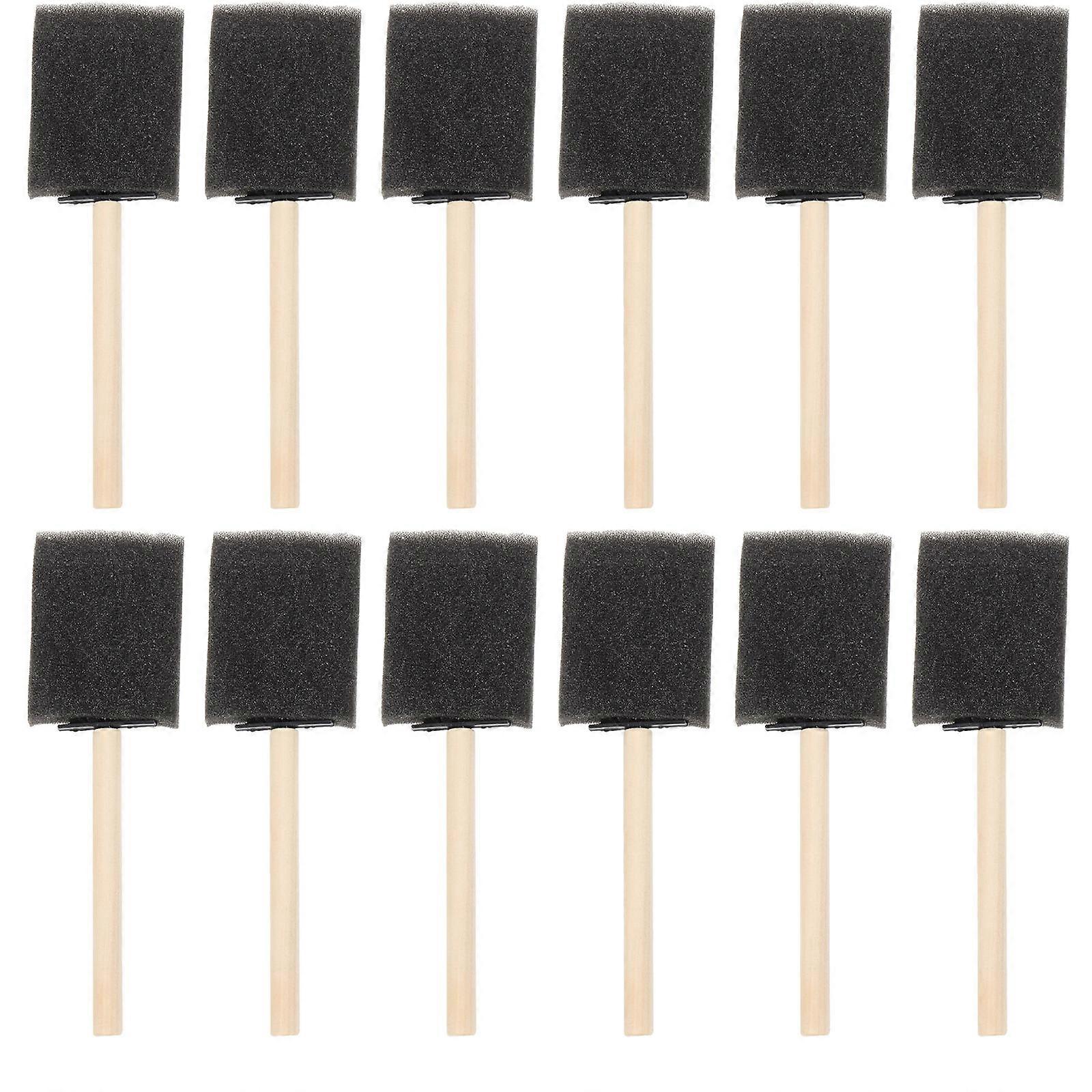 20pcs DIY Sponge Painting Brushes with Wooden Handles for Art, Graffiti, and Craft Activities