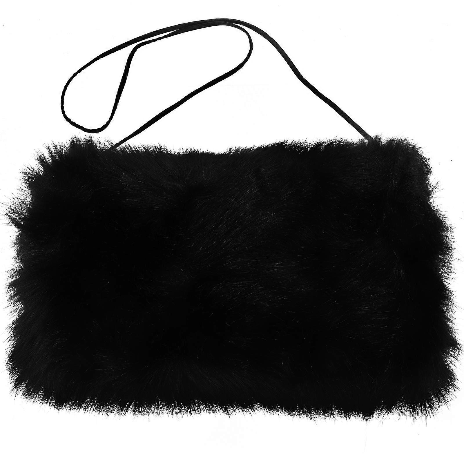 Portable Hand Warmer Bag with Rope Artificial Muff and Pouch for Hands Hanging Design 1 Set