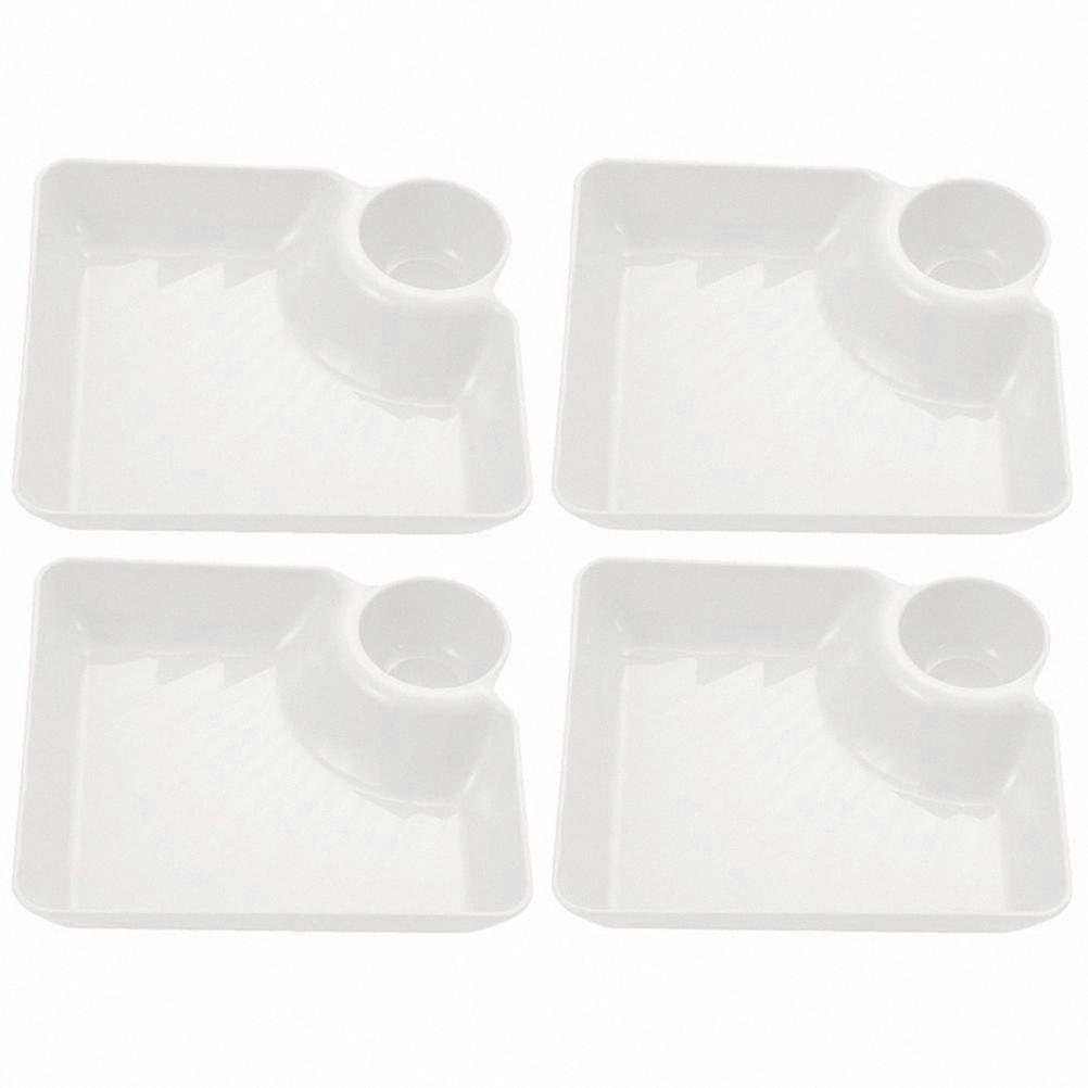 Set of 4 Serving Trays for Snacks, Cookies, and French Fries - Durable Plastic Platters for Food Presentation