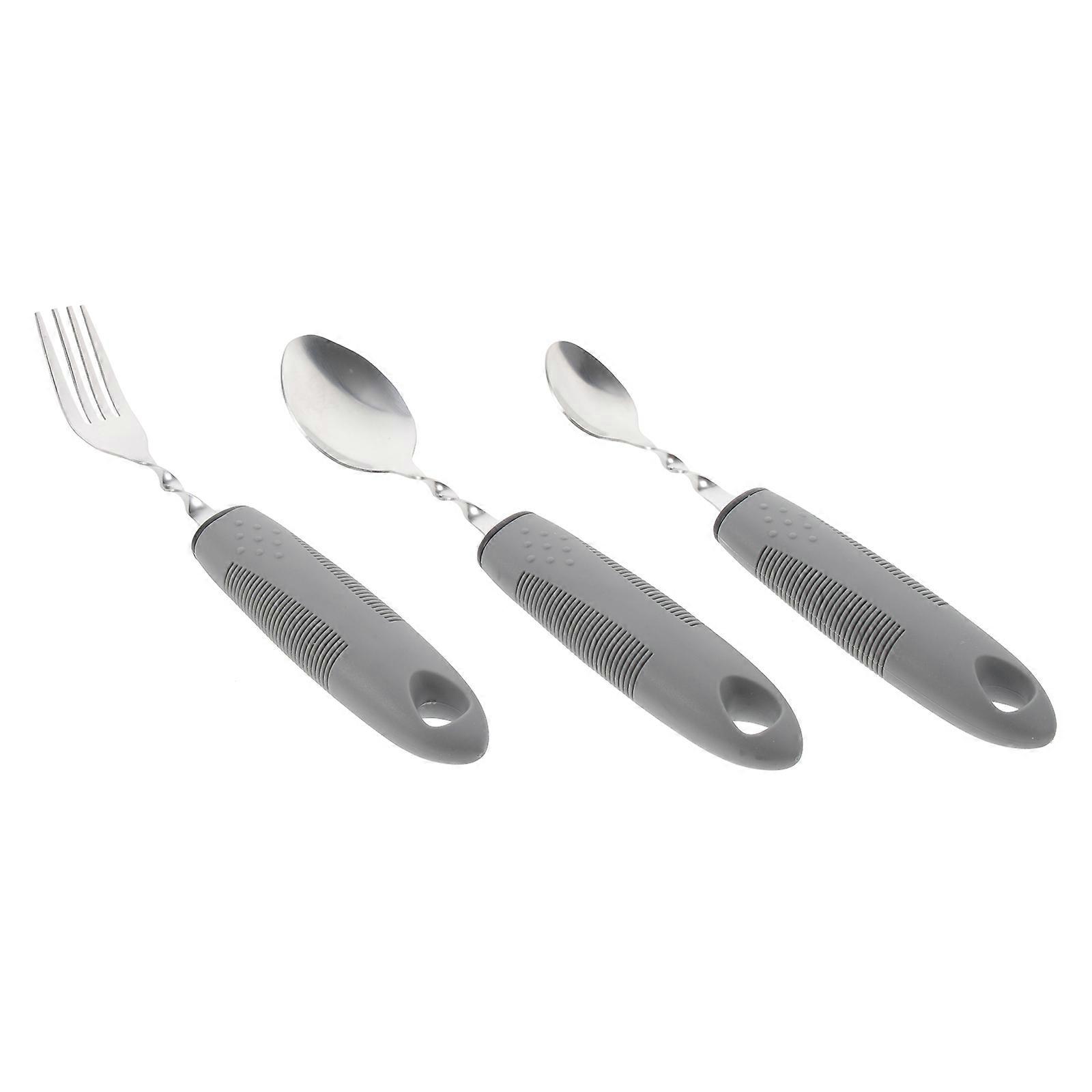 1 Set of Adaptive Anti shaking Utensils for Elderly Tableware Non Slip Design