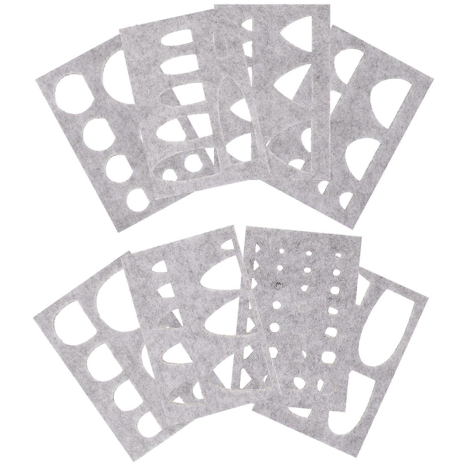 Diy Felt Animal Kit Needle Felting Starter Felt Eyes Template Wool Poking Kit For Felting Projects Grey 4.7×3.1×0.2in 8Pcs