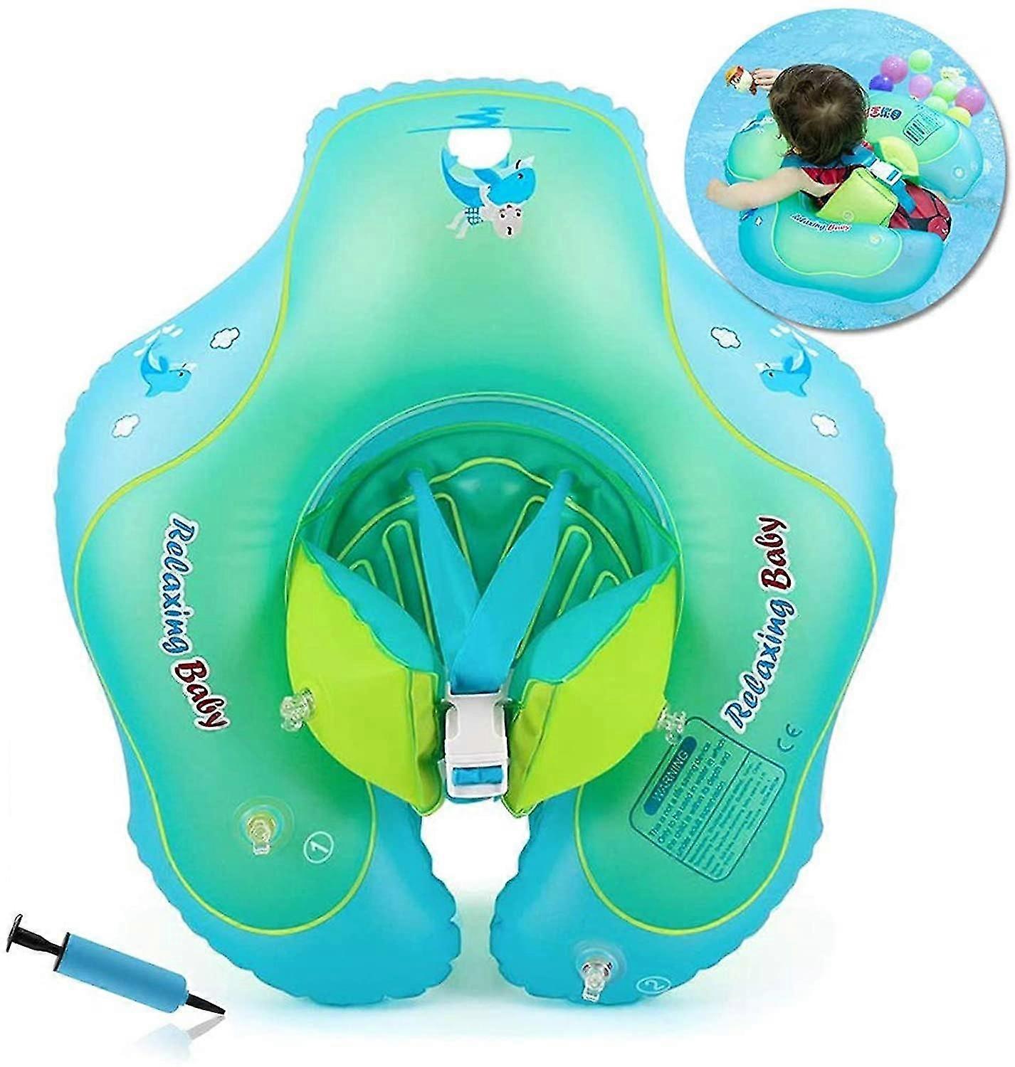 Adjustable Inflatable Baby Swim Trainer - Safe Learning Float with Air Pump Included