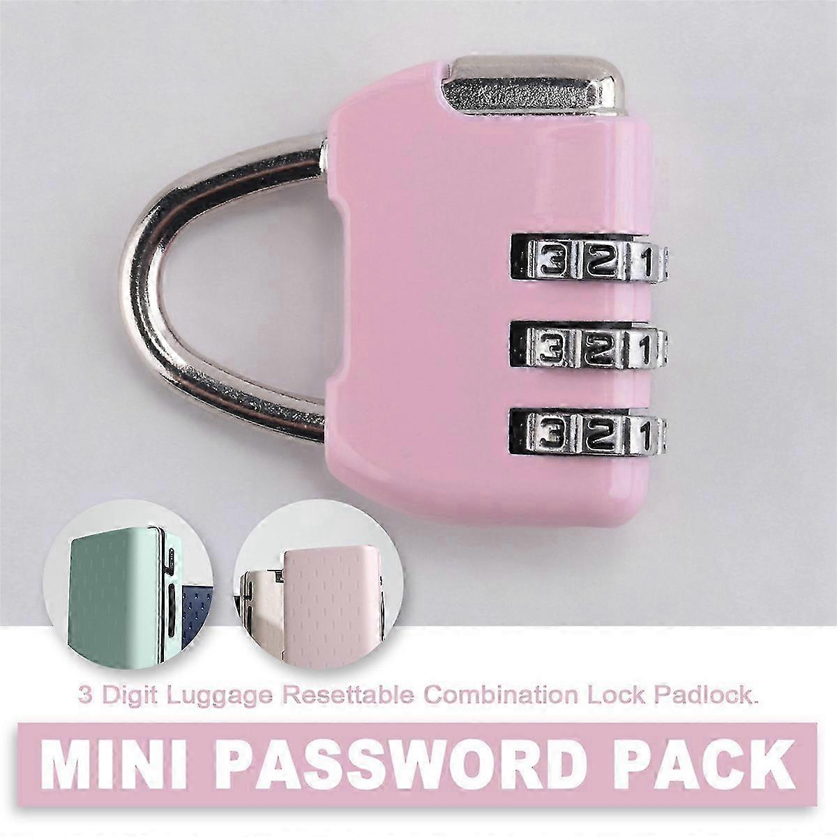 Luggage Box Resettable Combination Lock Padlock 3 Digit Number Pink Edition0722