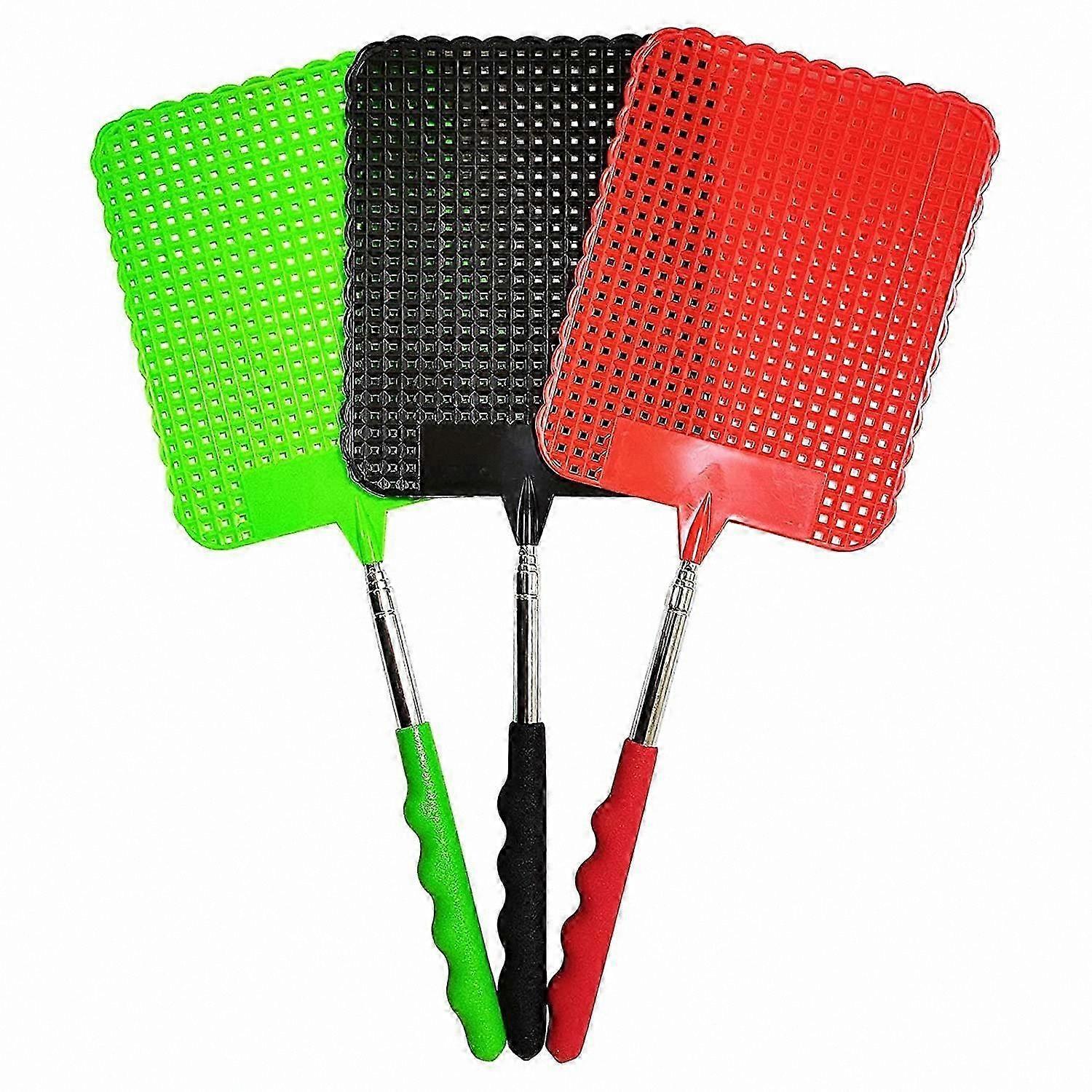3-Pack Retractable Insect Swatter for Flies, Spiders, Wasps, and Bugs
