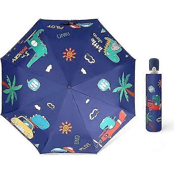 Children's Folding Travel Umbrella, Strong and Portable - Windproof, UV Protection, Automatic Open/Close, Light and Cute Umbrella