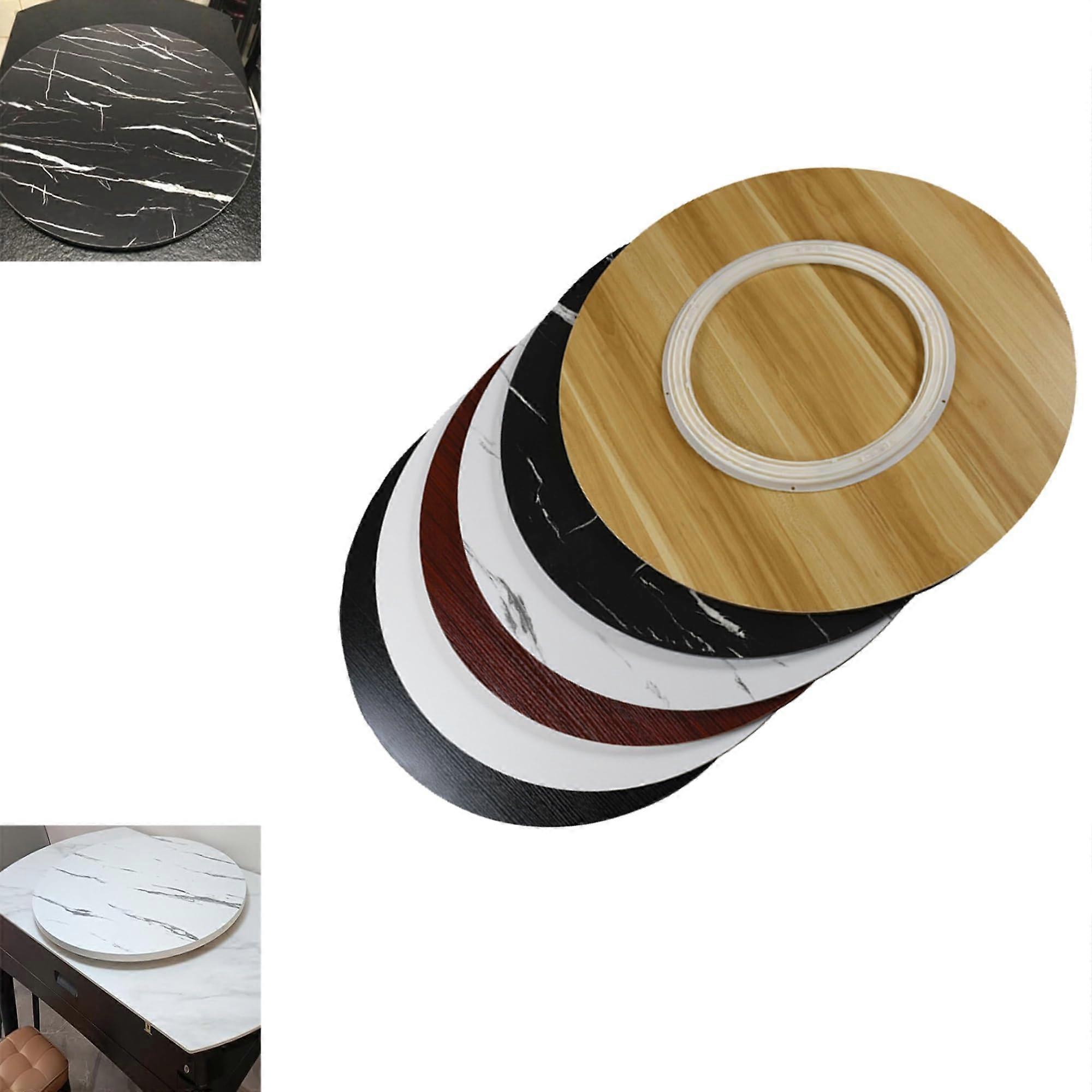 Tabletop made of whole particle board, 50cm Lazy Susan turntable, sturdy serving tray (Teak Color)