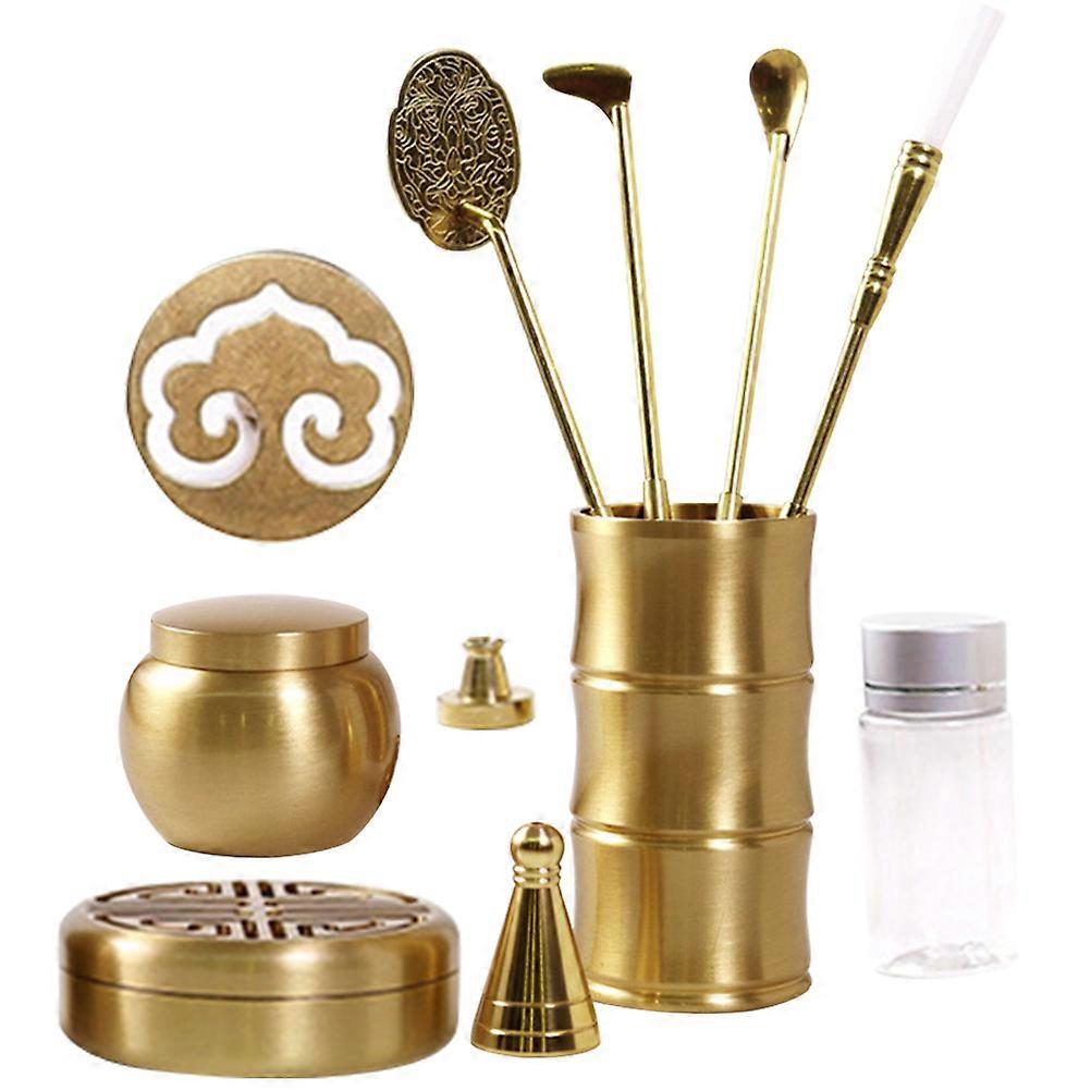 Incense Making Kit Brass Tools Traditional Design Meditation Room Tranquility Enhancement 1Set
