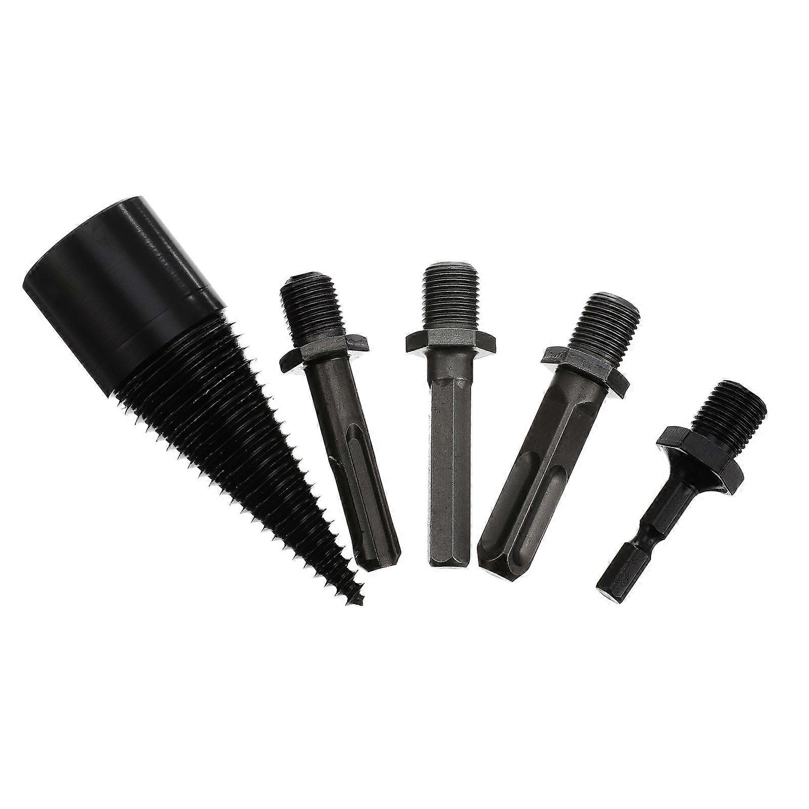 5 Pcs Steel Wood Splitting Cone Drill Bit for Machine Grey Color Heavy Duty