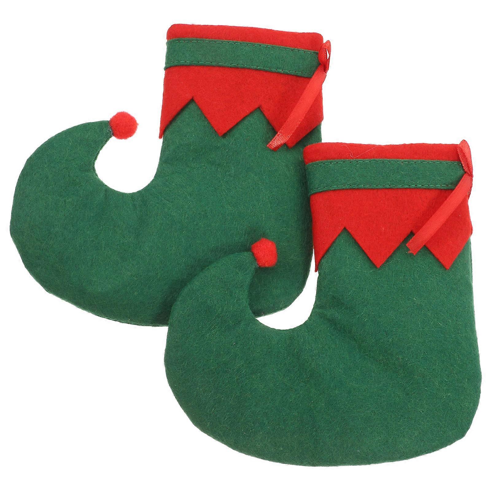 Creative Elf Sock Design Utensil Holder for Party in Assorted Color Fabric Made Portable and Sturdy 2 Pcs