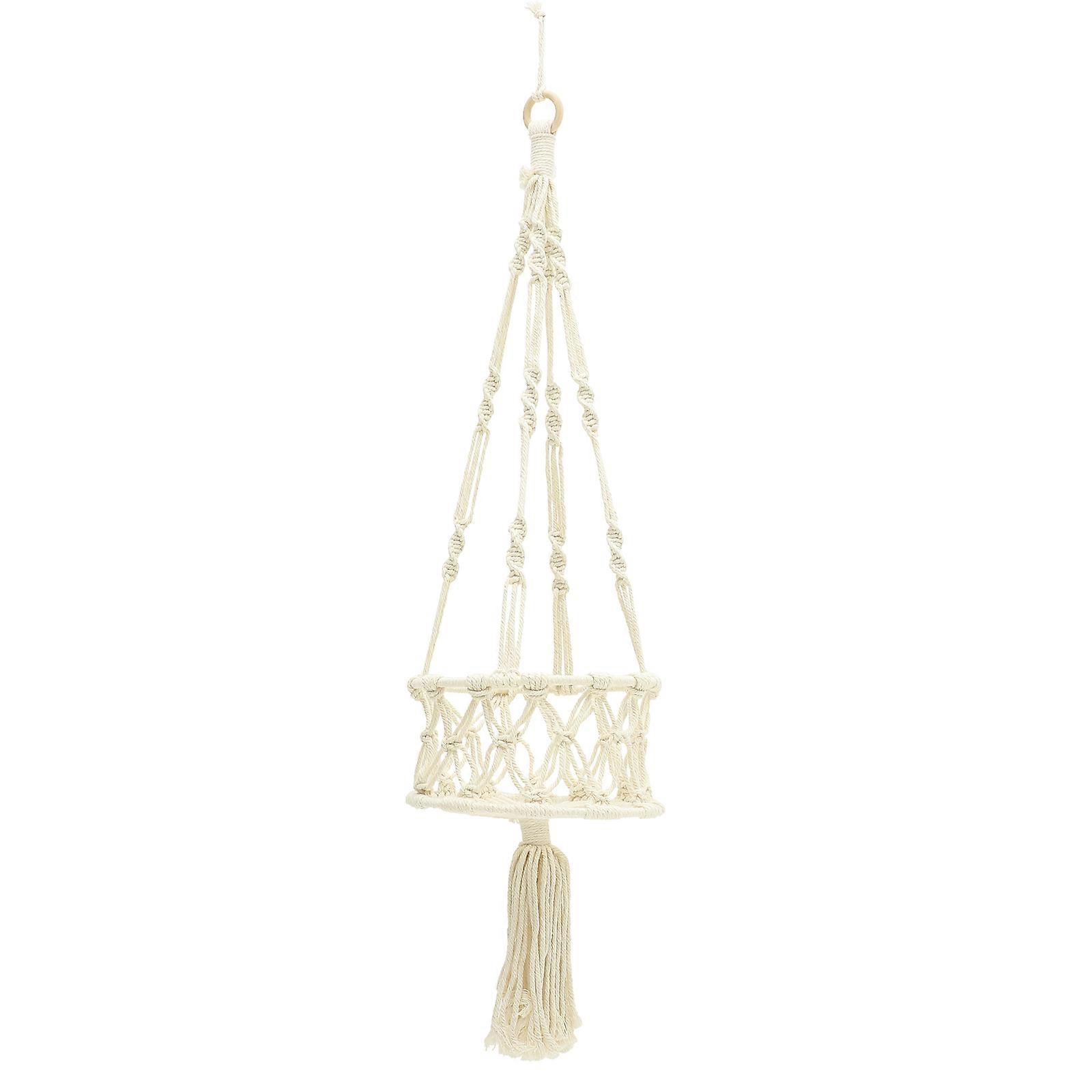 Kitchen Hanging Rack Macrame Fruit Storage Vegetable Baskets Wall Decor 33.5X7.9X4.3In 1Piece