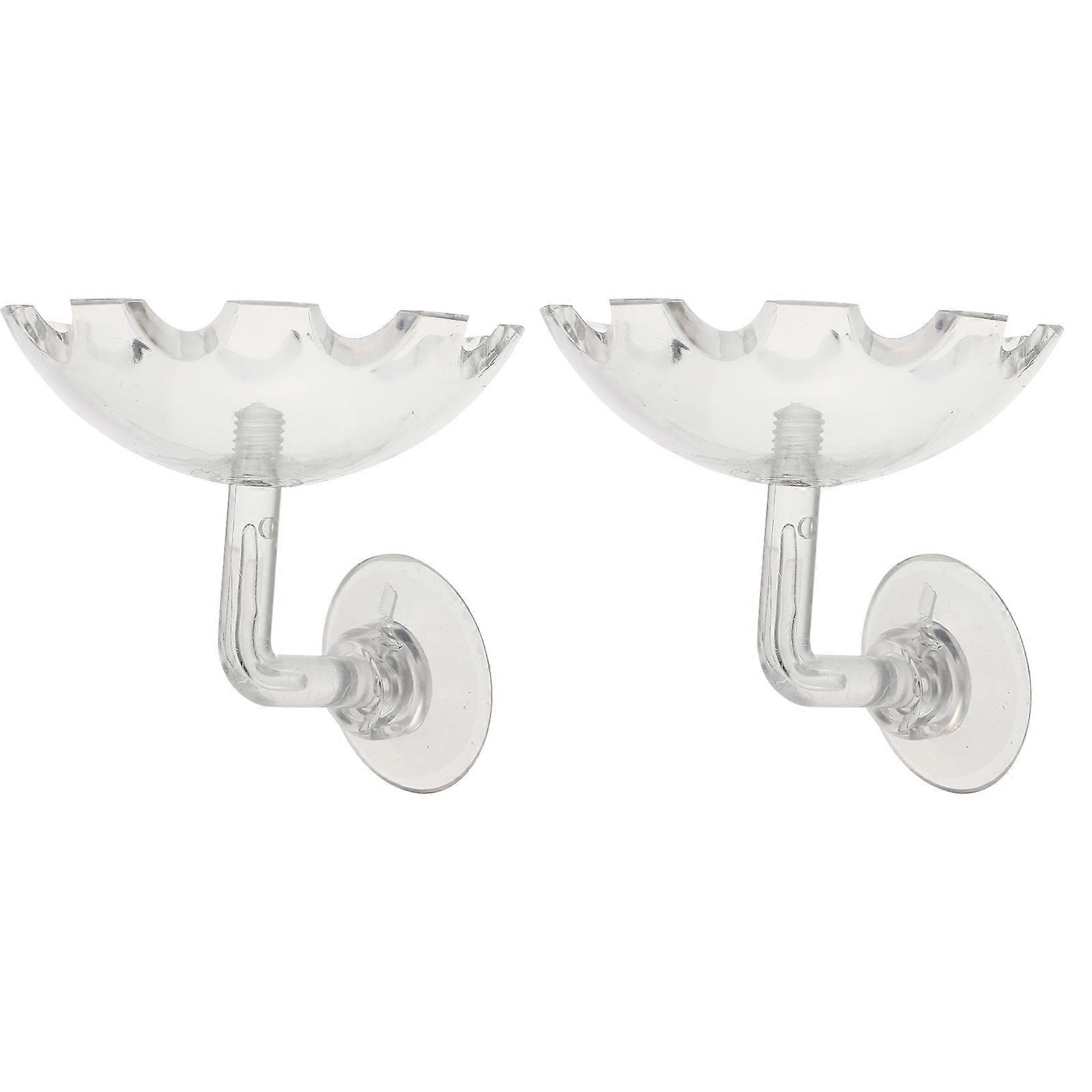 Acrylic Shrimp Feeder with Suction Cup for Aquarium Supplies Transparent and Compact Size 2 pcs