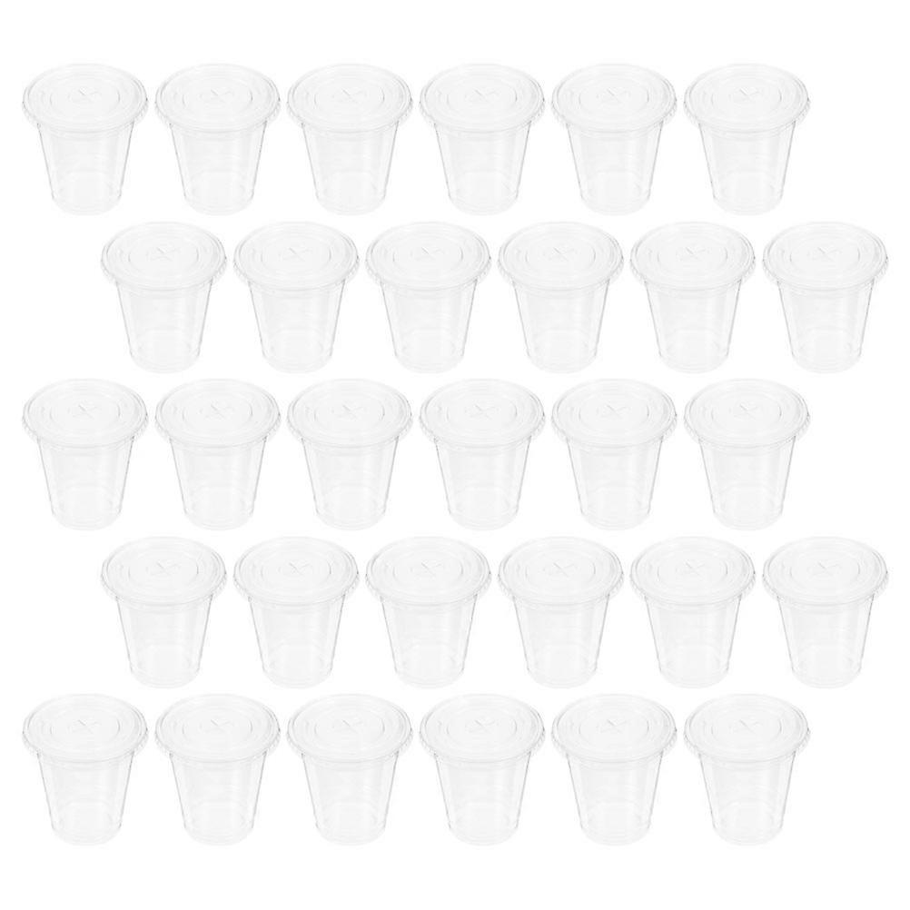 100pcs Portable Cups With Lid Beverage Cups For Juice Milk Transparent For Home And Parties