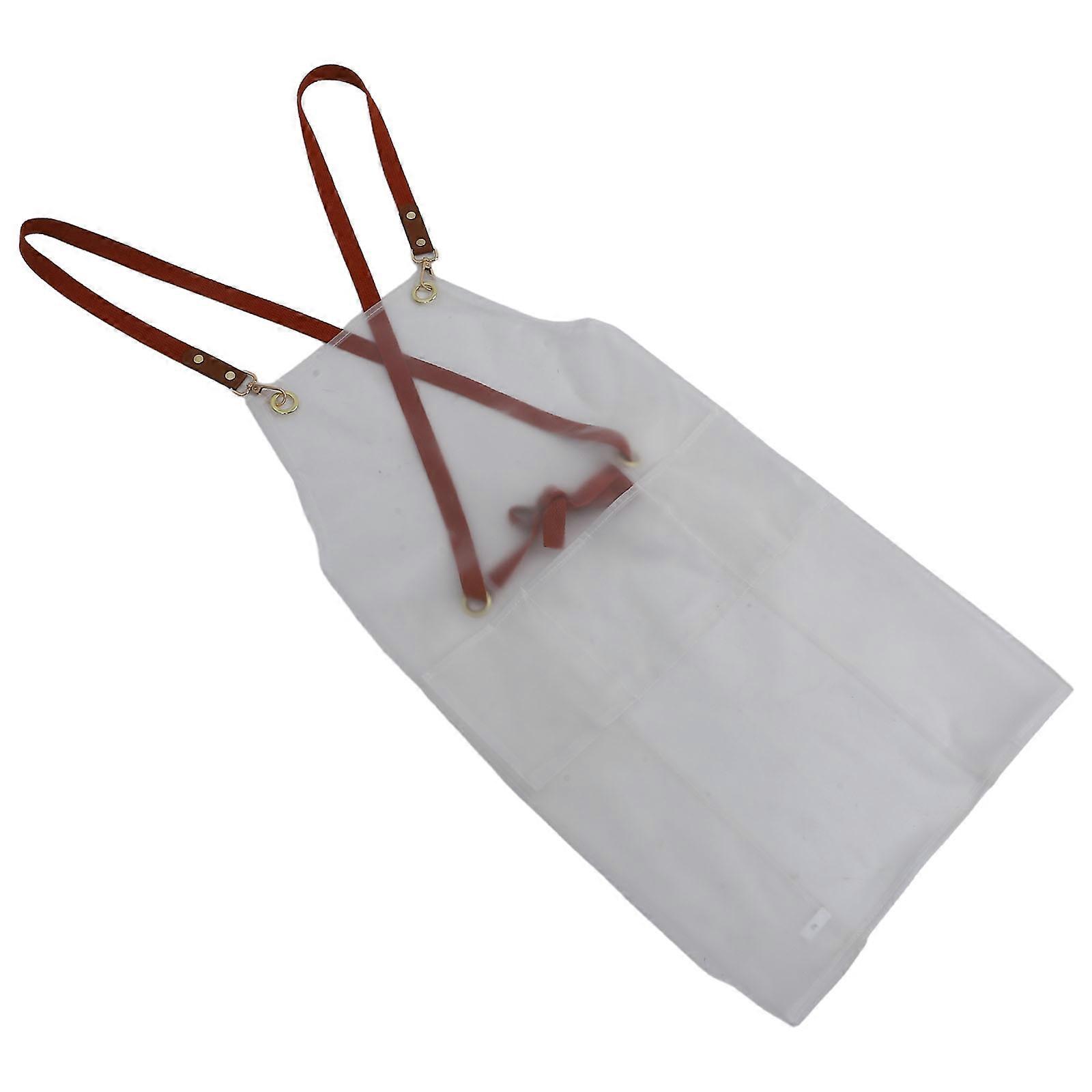 Waterproof TPU Apron for Home Use with Adjustable Strap White Translucent Protects Clothes 23.6x31.5 inches
