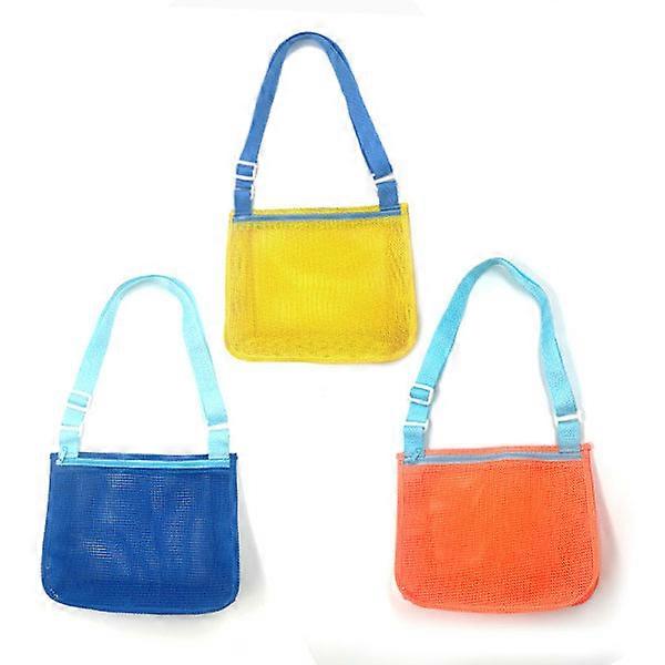 子供用大型メッシュビーチバッグ、シェル収集用ビーチトイバッグ、砂のおもちゃ収納