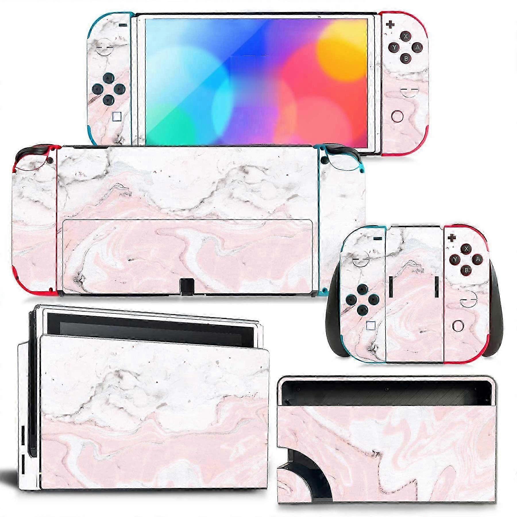Full Vinyl Skin Cover for Switch OLED  Protective Wrap for Console, Dock & Joy-Cons
