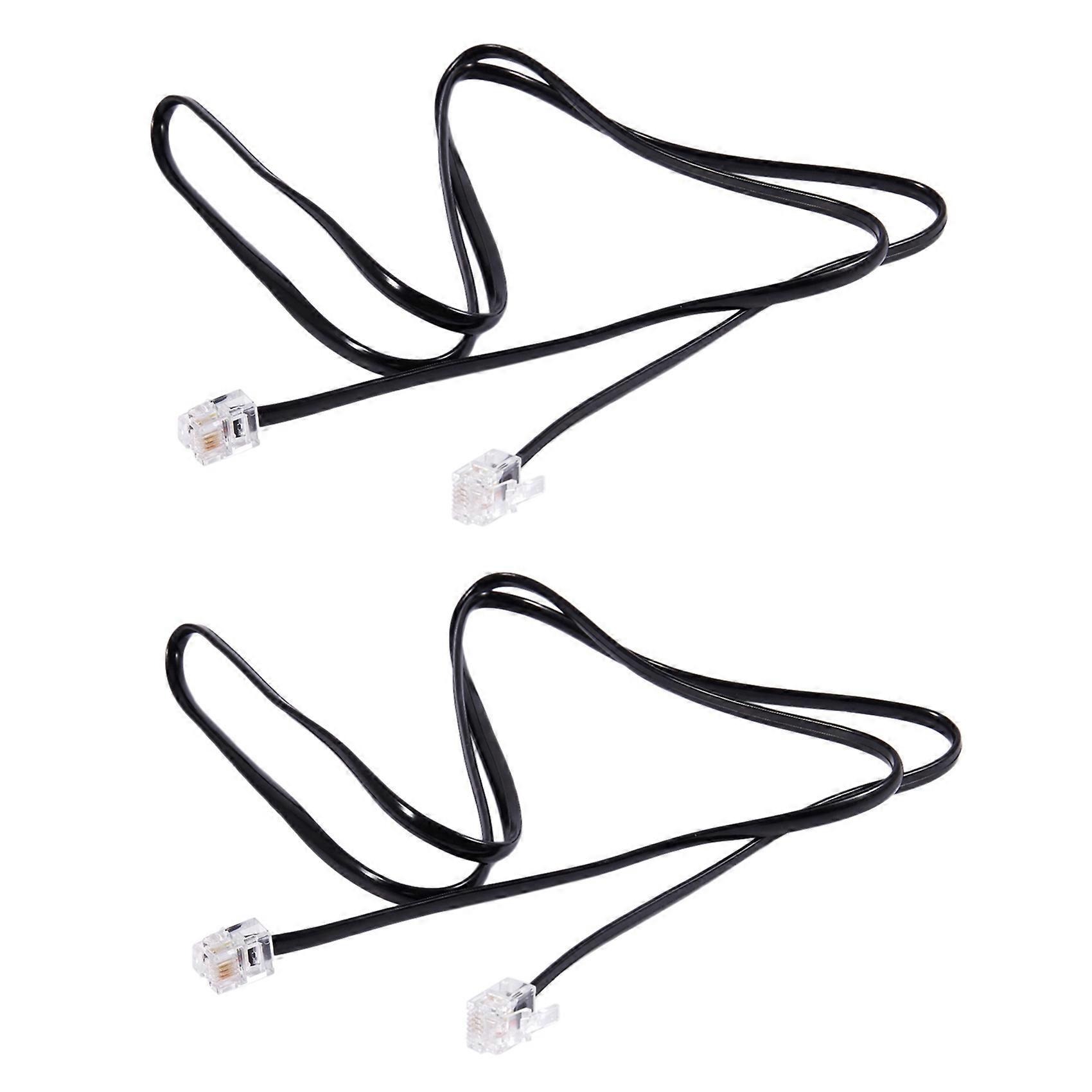 2X RJ11 6P4C Telephone Cable Cord ADSL Modem 1 Meters
