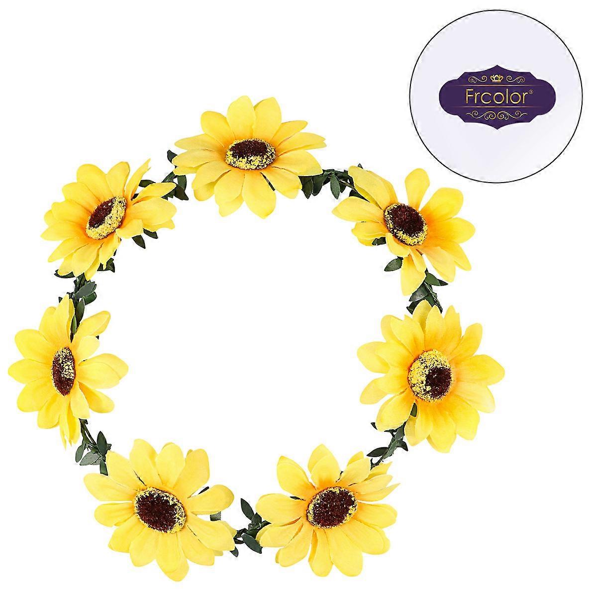 Yellow Metal Flower Headband for Bride Wedding Decorations with Beautiful Design and Style 1PC