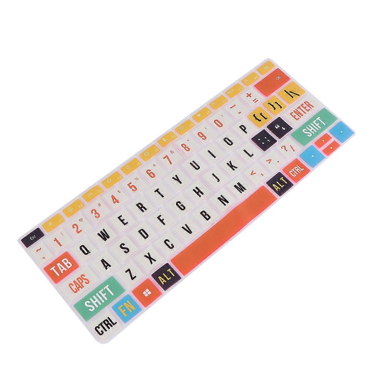 Laptop Keyboard Silicone Cover Color Printing Protective Film For Daily Use Multi-Color 1Pack