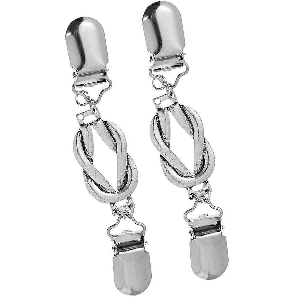 Pull col clip à la mode robe clips femmes 12.00X2.20X0.20CM Accessoire de vêtement 2Pcs