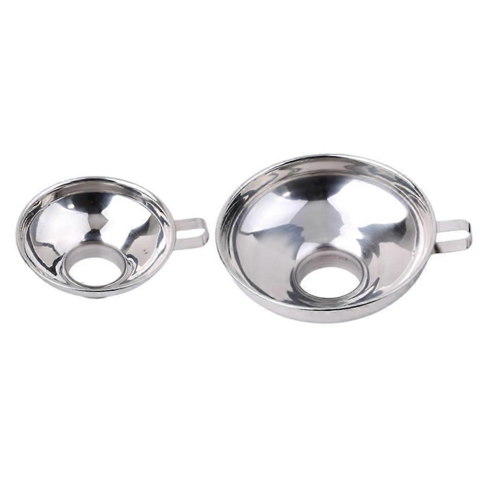 Multi Functional Stainless Steel Funnels For Kitchen 2Pcs Designed For Efficient Oil And Wine Transfer Use