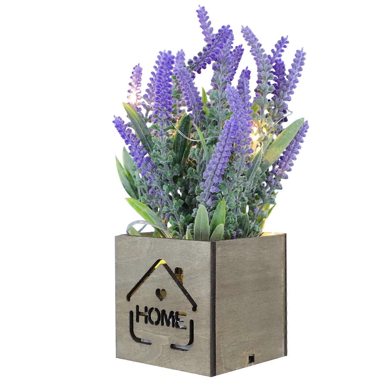 Simulation Lavender Ornament Luminous Wood Lamp For Family And Friends 23x12cm 1Pcs