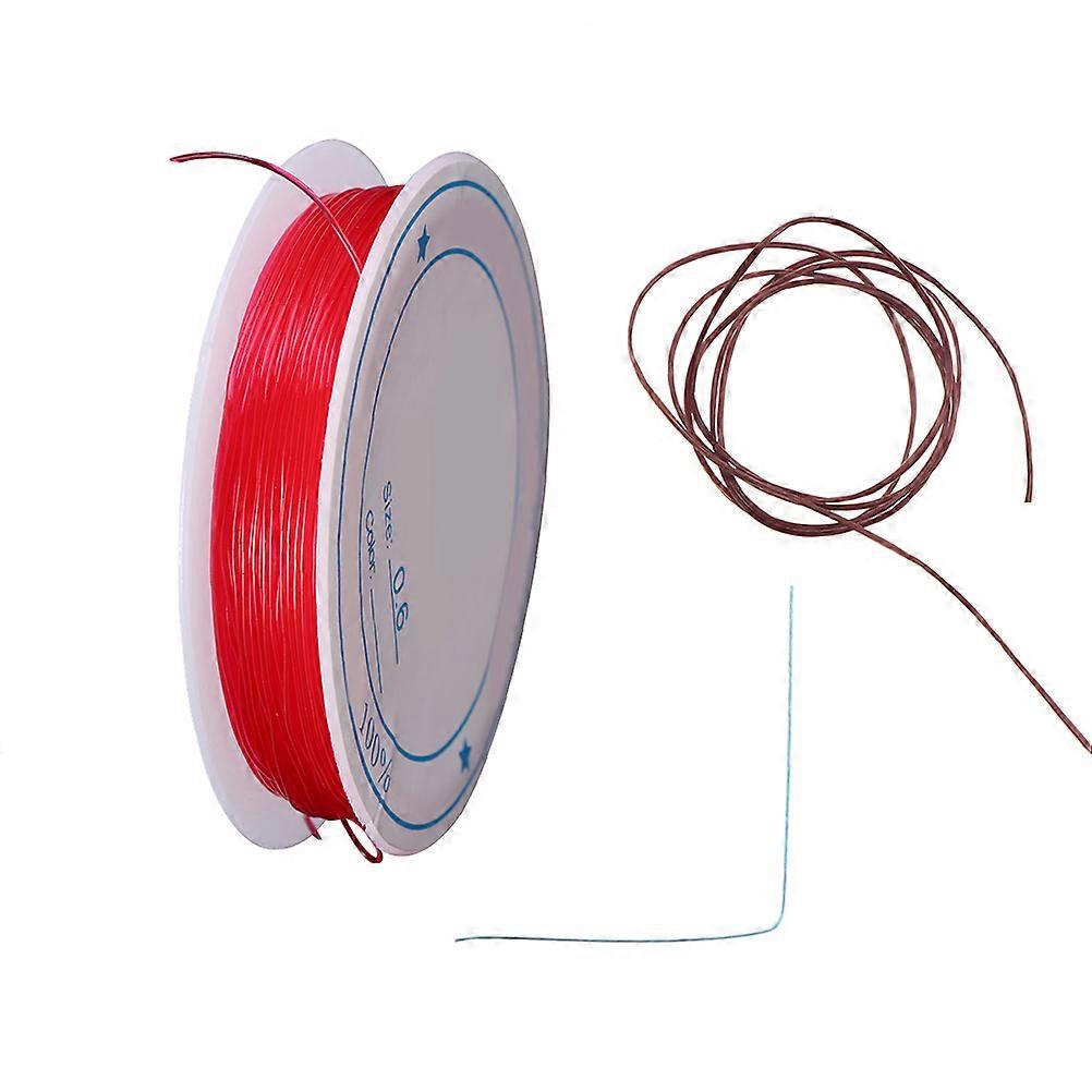 DIY Handmade Jewelry Elastic Rope Made of Durable Plastic Red Color 0.6mm Wide