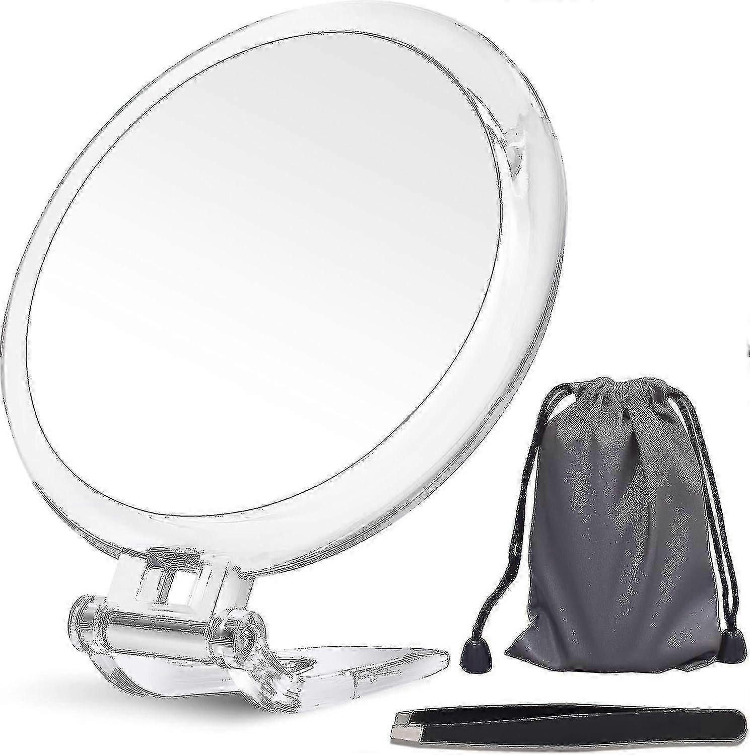 20倍拡大鏡、両面ミラー、20倍/1倍拡大、折りたたみ式メイクアップミラー付き