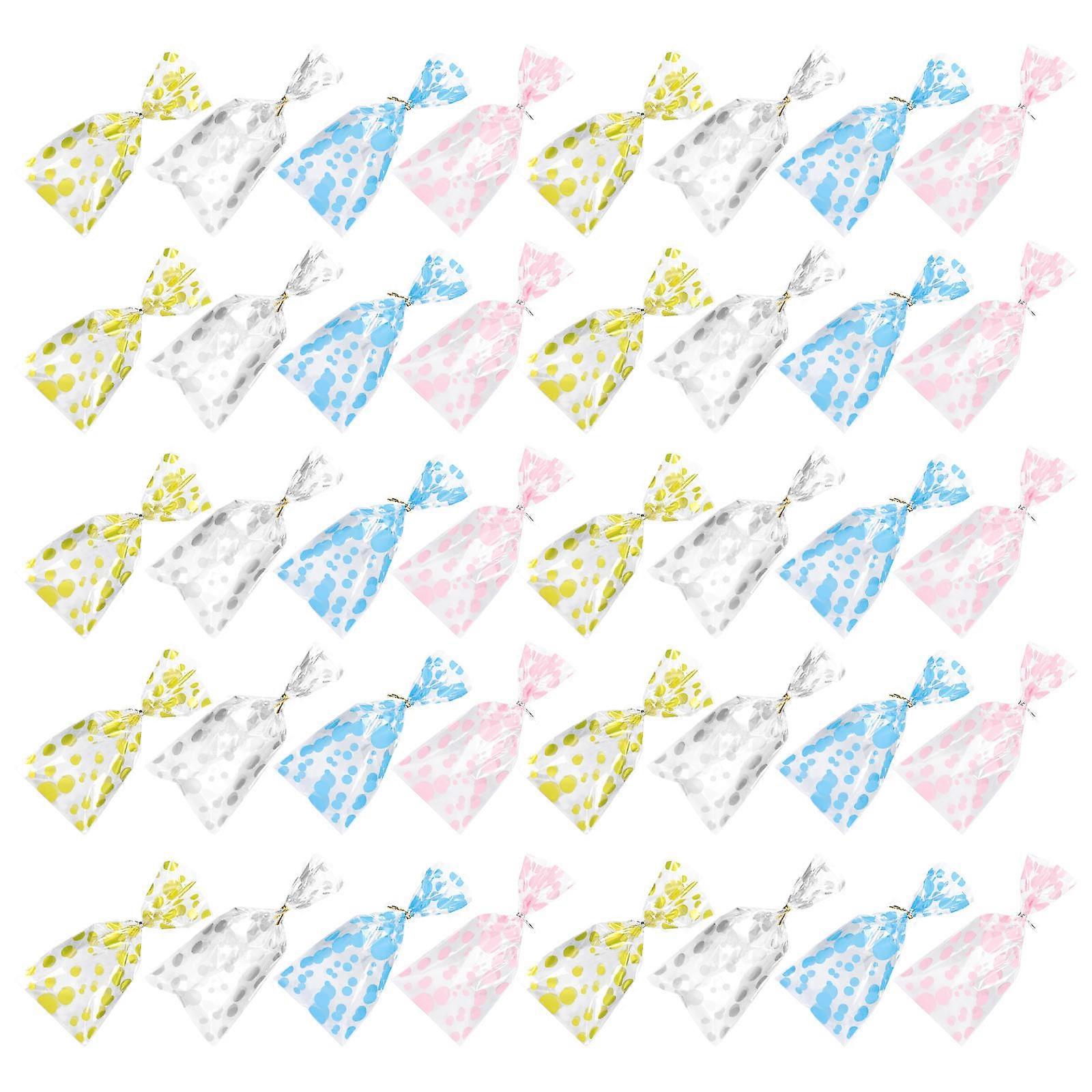 100 Pcs Assorted Color Plastic Treat Bags for Candy Gifts and Storage Ideal for Birthdays and Parties