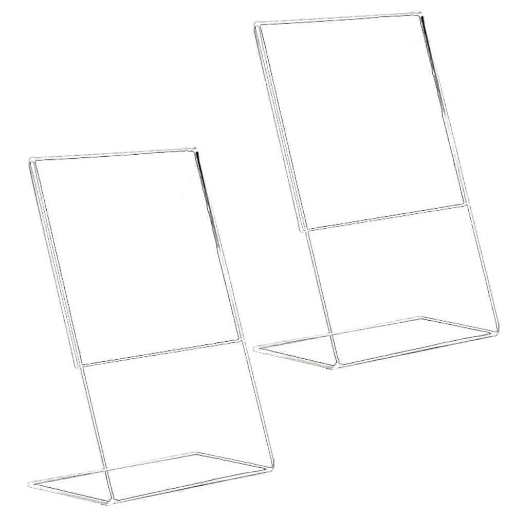Transparent Acrylic Sign Holder for Versatile Display Stand Suitable for Storage Use 2 Pcs