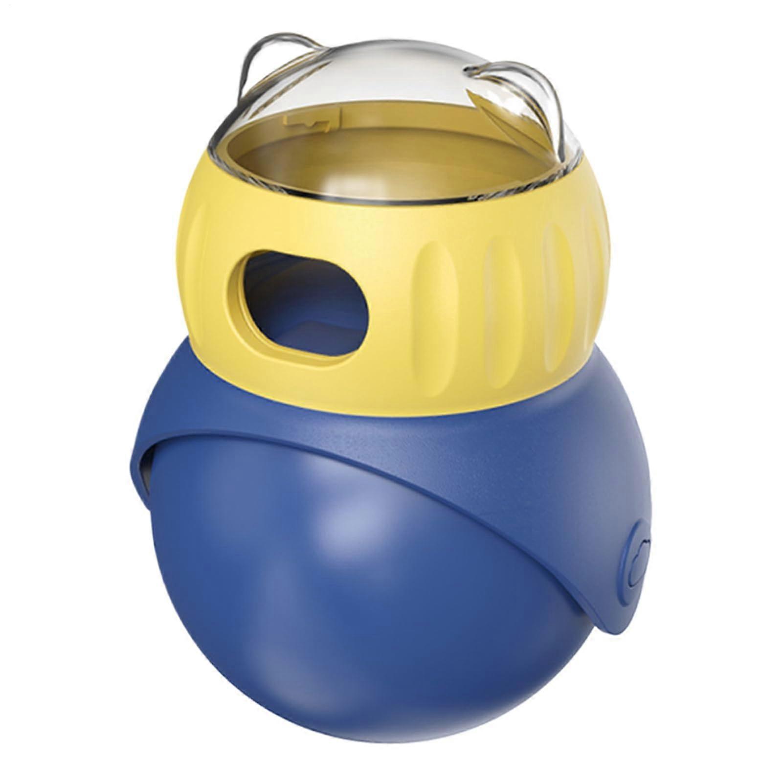 Treat Dispenser For Dogs And Cats, Slow Feeder, Refillable, Interactive Treat Ball, Adjustable Flow, 8x8x12.4 Cm, Blue