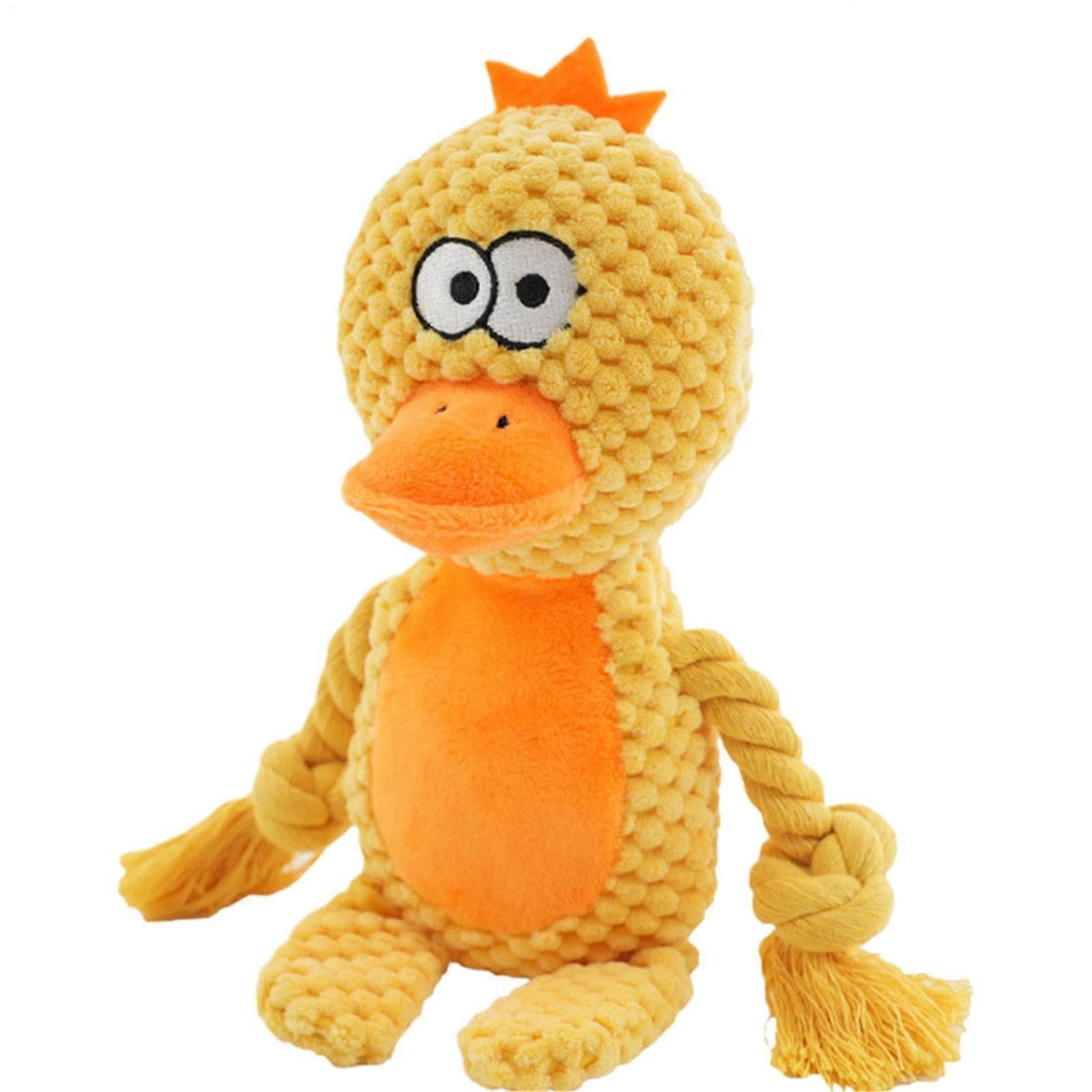 Plush Squeaky Dog Toy, Duck-Shape, Chattering Chew Toy, 3.94 x 2.36 x 9.45 Inches Squeaker Toy