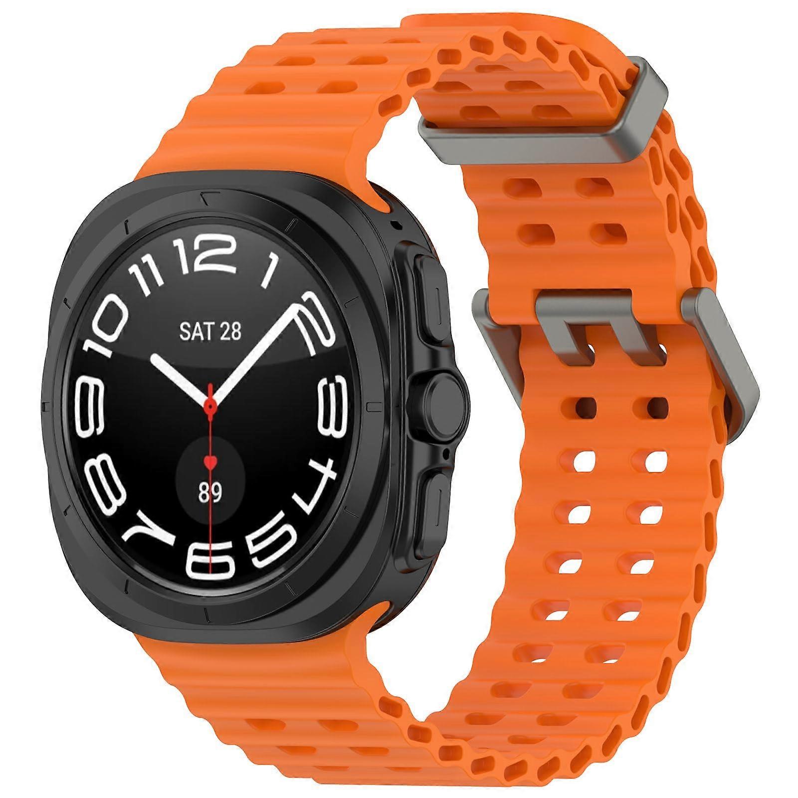 Bracelets for Samsung Galaxy Watch Ultra 47 mm, Soft Silicone Strap, Orange