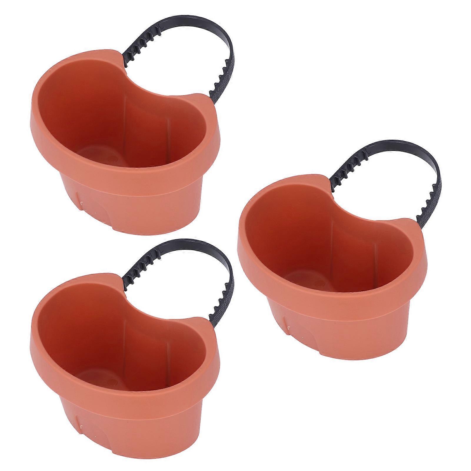 Flower Pot with Adjustable Strap Plastic Drain Pipe Flower Container Succulent Seedling Pot for Outdoor Balcony