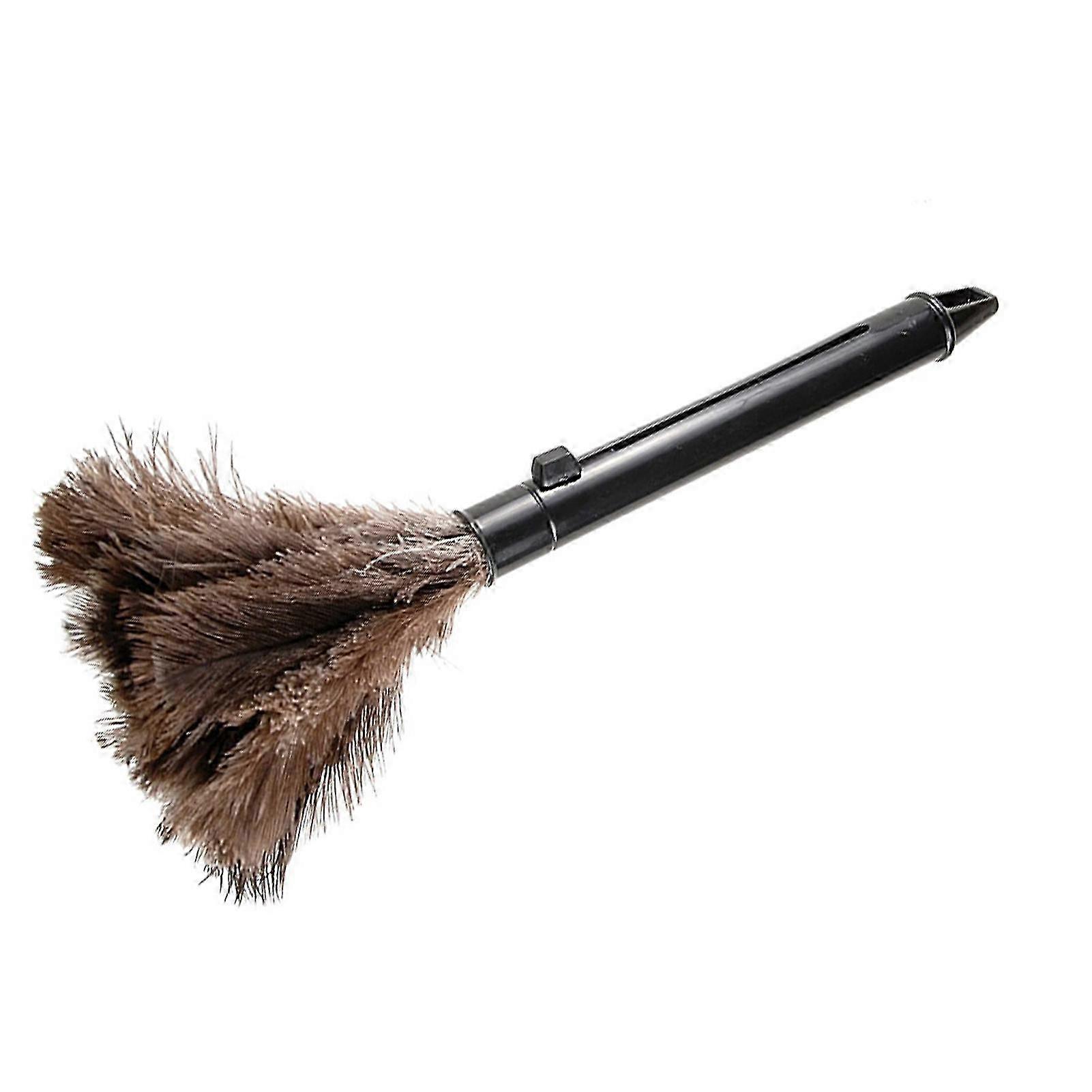 TTMA Mini Washable Brown Feather Duster with Handle for Household Cleaning