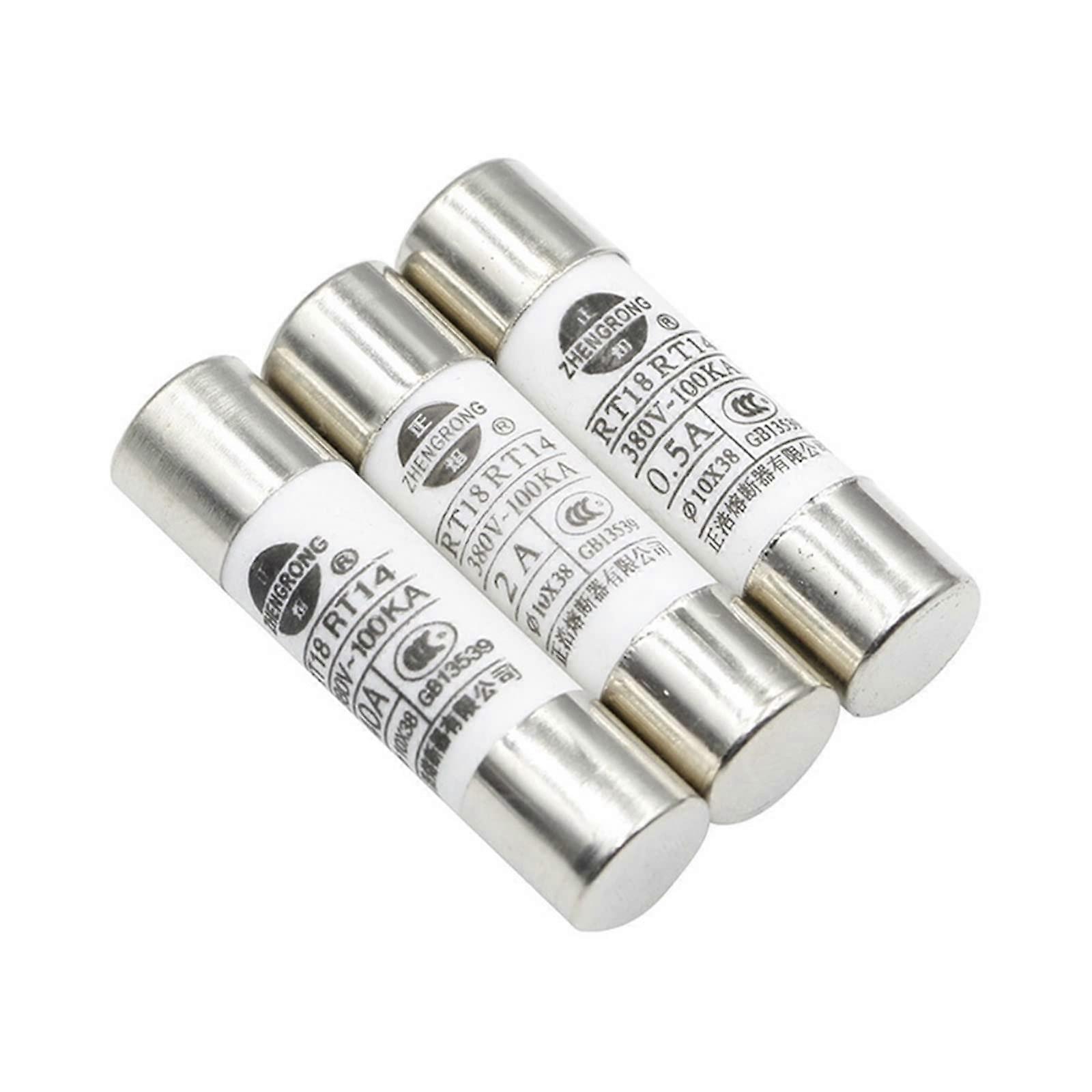 Ceramic Fuse 10x38 Mm, 380V-500V, 0.5-40A, Nimble, Reliable Overcurrent Protection, RO15 RT18 RT14 Compatible