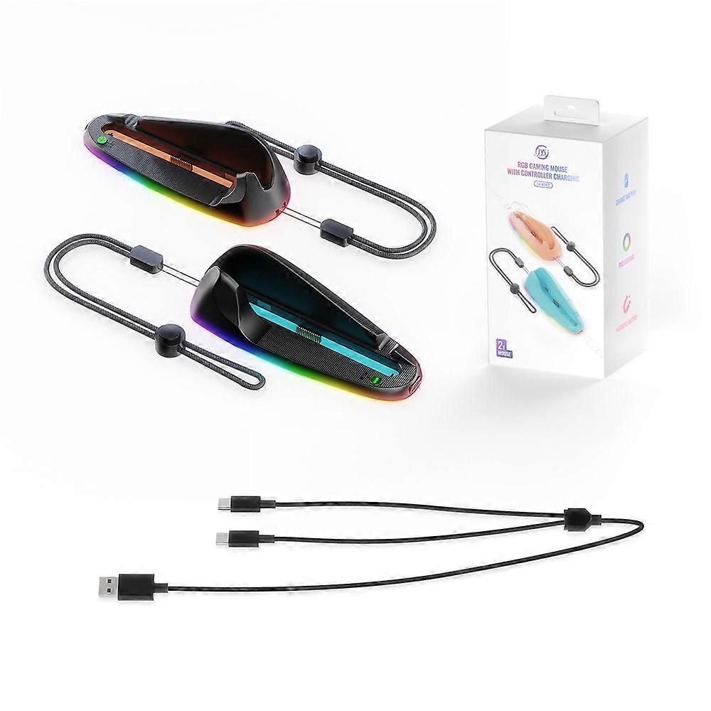 JYS JYS-NS2320 2Pcs Compatible For Nintendo Switch 2 Joy-Con Controller Mouse Dock RGB Light Magnetic Charging Base