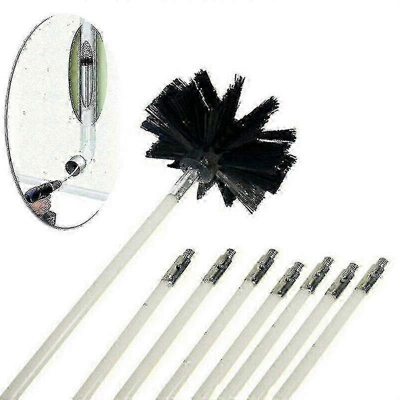 9pcs Drill Powered Chimney Cleaning Set Including Rods and Brushes for Efficient Removal