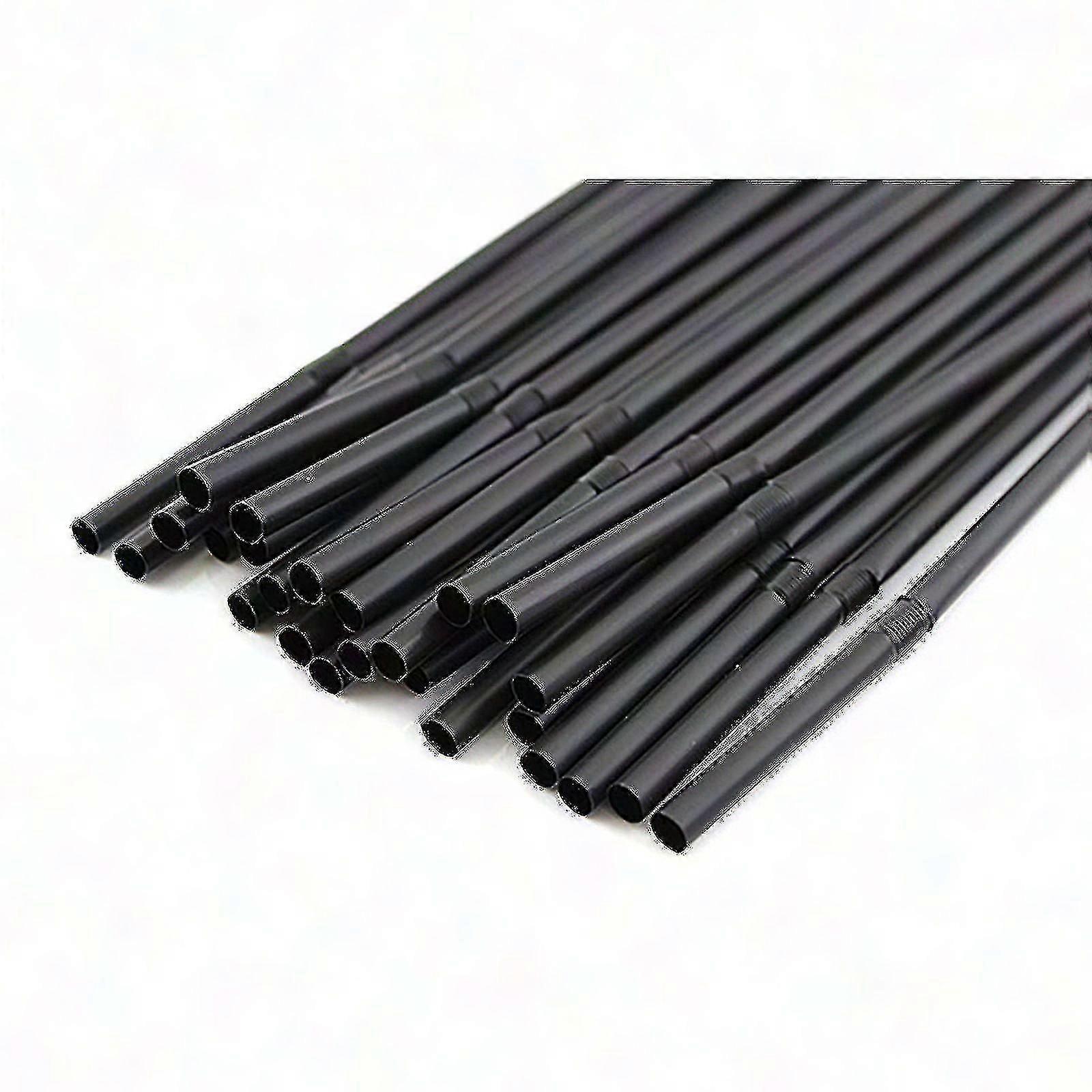 100/1000pcs Black Flexible Drinking Straws for Wedding Party