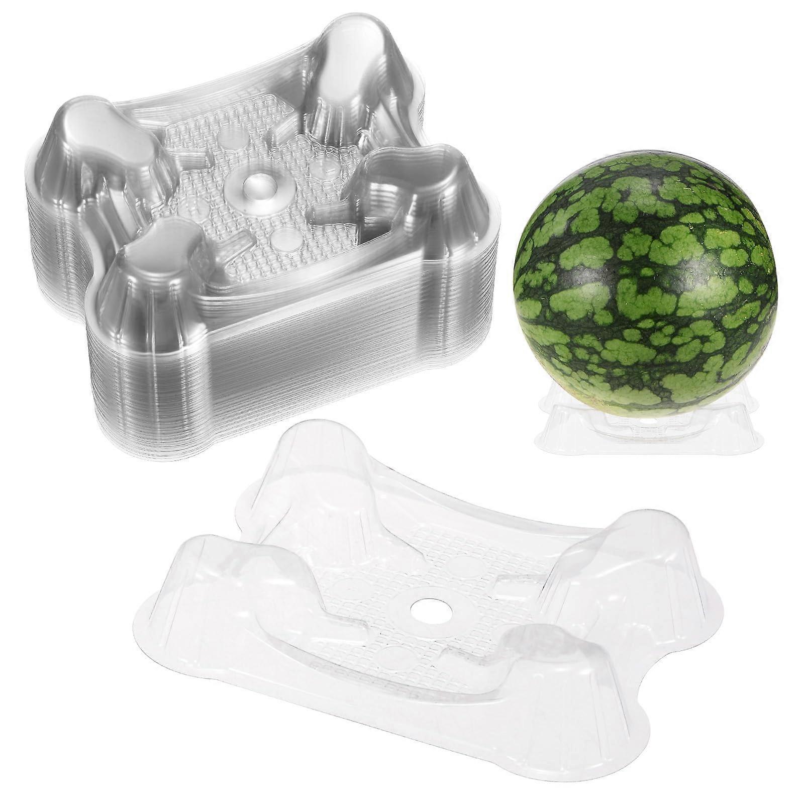50 Pack Melon Cradle Garden Support, 5.9 Inch Plastic Watermelon Stand for Fruits Up to 11 Lbs, Prevents Mold