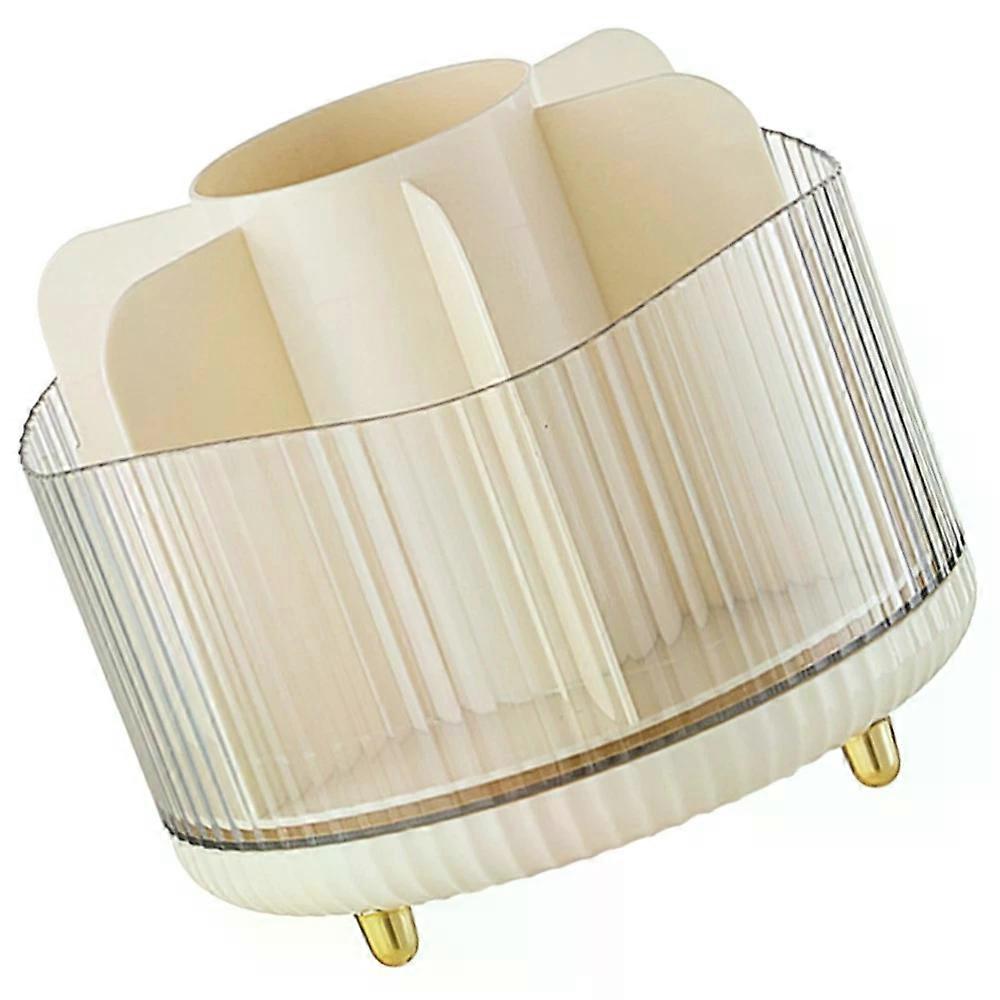 Rotating Storage Box, Plastic Pen Holder Makeup Brushes Organizer with Rotatable Compartments, Desktop Organizer