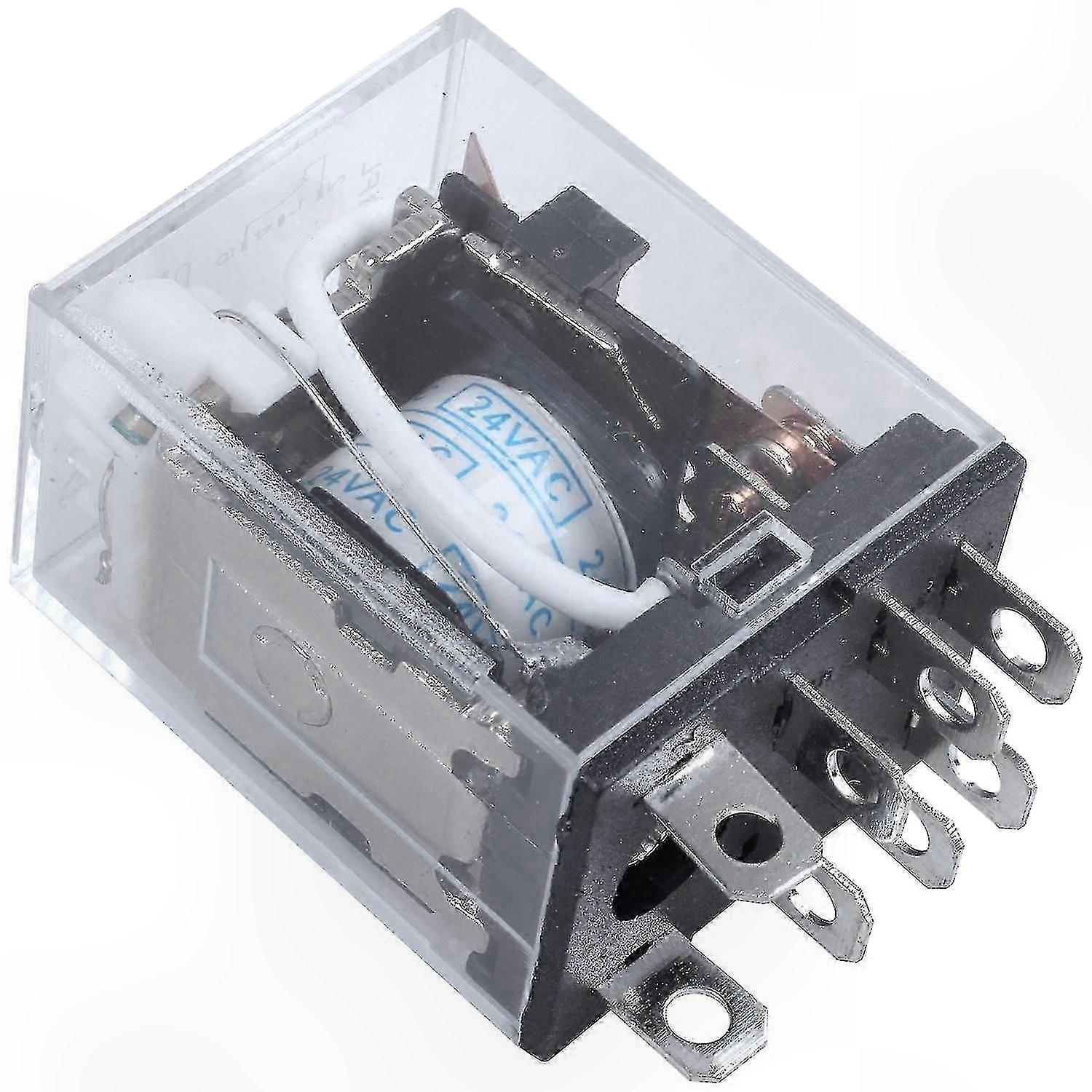 24V 8-Pin DPDT Electromagnetic Relay with Red LED Coil, Suitable for Various Applications