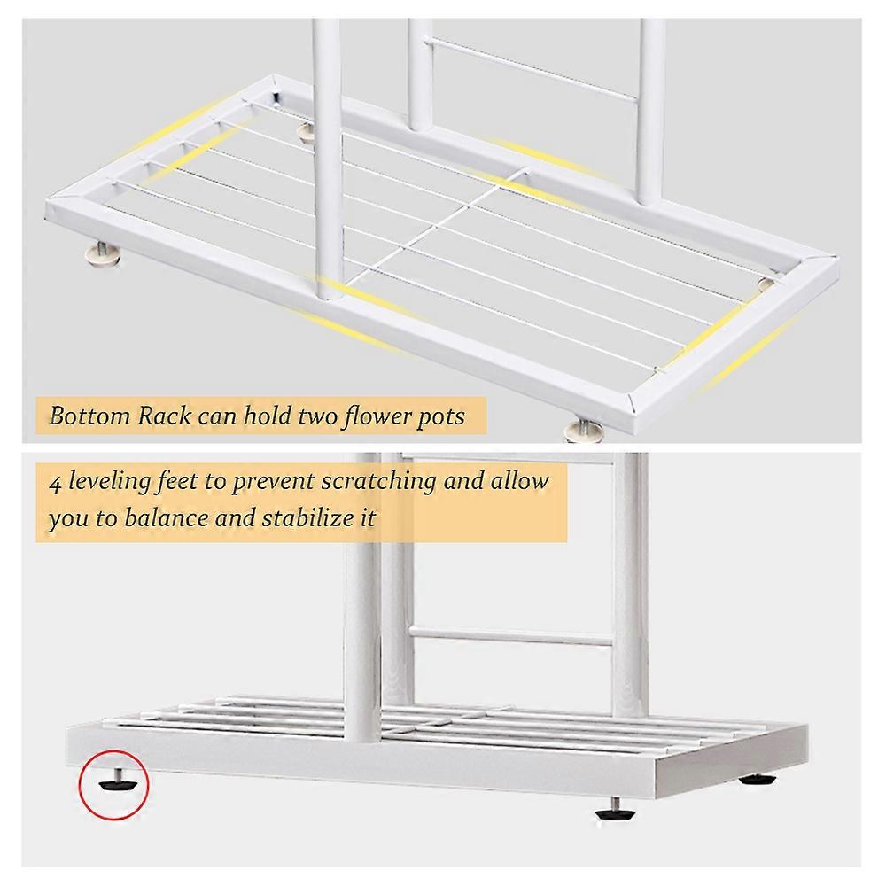 4-Tier Display Shelf Flower Pots Rack Plant Stand Potting Ladder Planter Stand Heavy Duty Storage Shelving Rack for Potted Plants