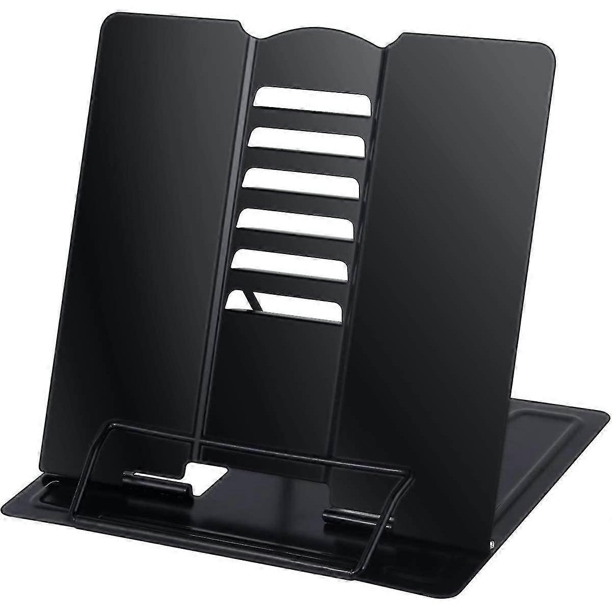 Lightweight metal book stand with adjustable prescription document holder