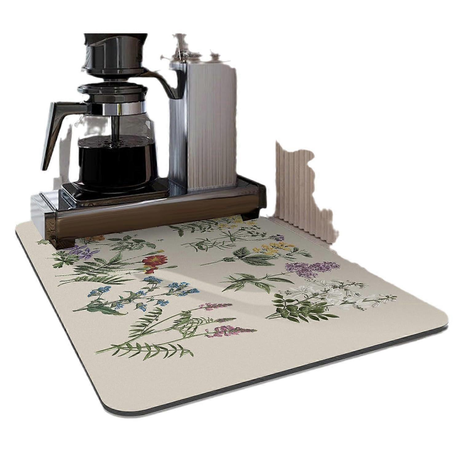 Dish Drying Mat for Kitchen Counter,  Absorbent Coffee Bar
