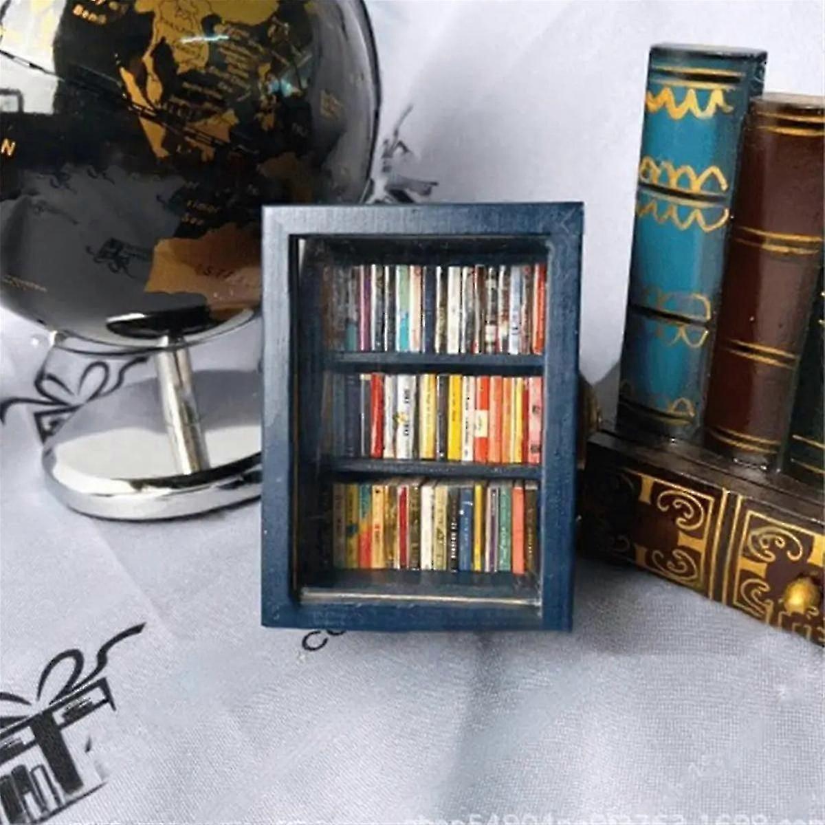 Miniature Wooden Bookshelf - Stress Relieving Tabletop Library