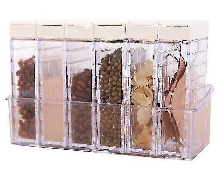 6-piece set of transparent two-way opening seasoning box
