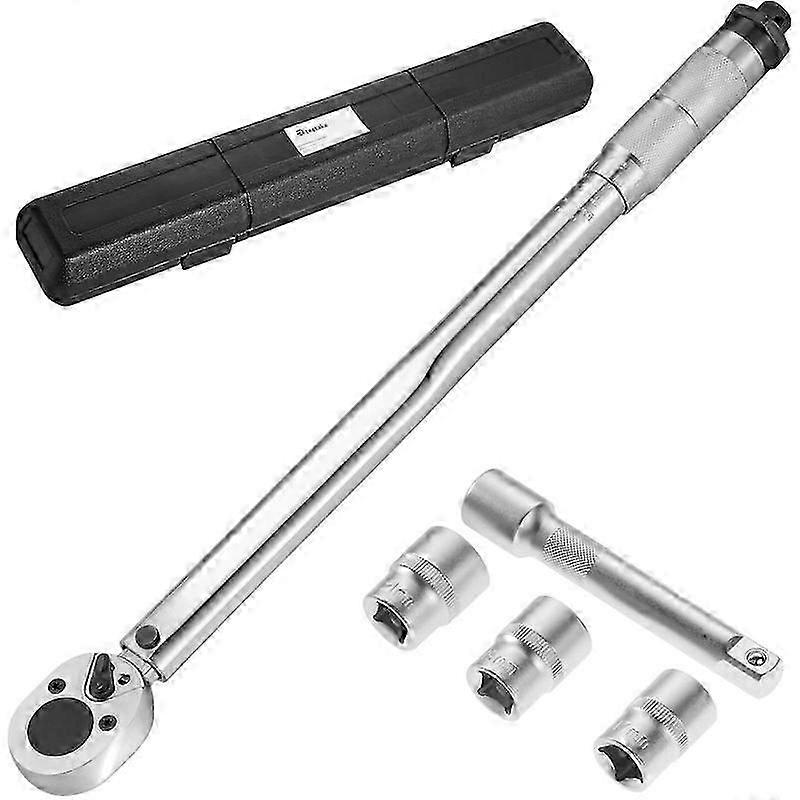 5-Piece Torque Wrench Set - Adjustable Open-End & Socket Spanners for Precision Work