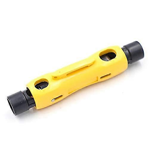 Coaxial Cable Wire Pen Cutter Stripper Tool For RG59 RG6 RG7 RG11 100 Type Cat5/6 Ethernet Yellow Metal Ergonomic Grip