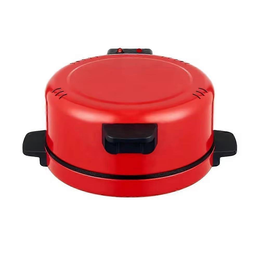 Electric Pizza Oven, Desktop Arabic Bread Machine, 12inch Pizza and Crepe Manufacturer, Automatic Temperature Control, 250 ℃ Quick Heating,Red